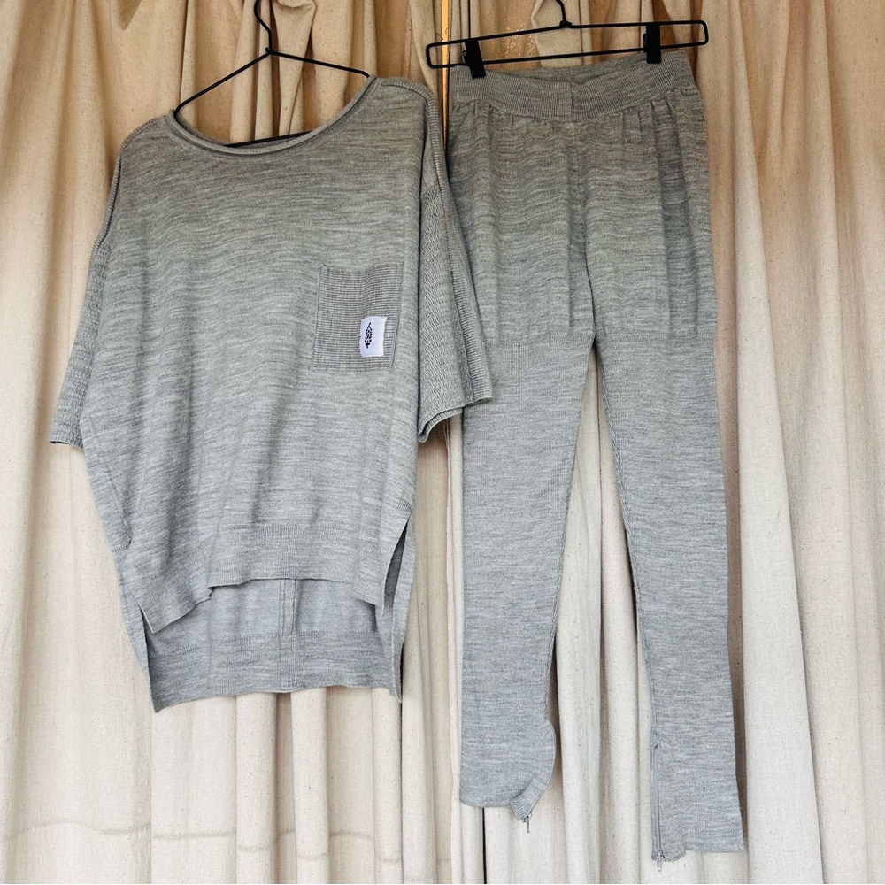 SOLD Free People Free Movement Gray Knit Top and Pants Set